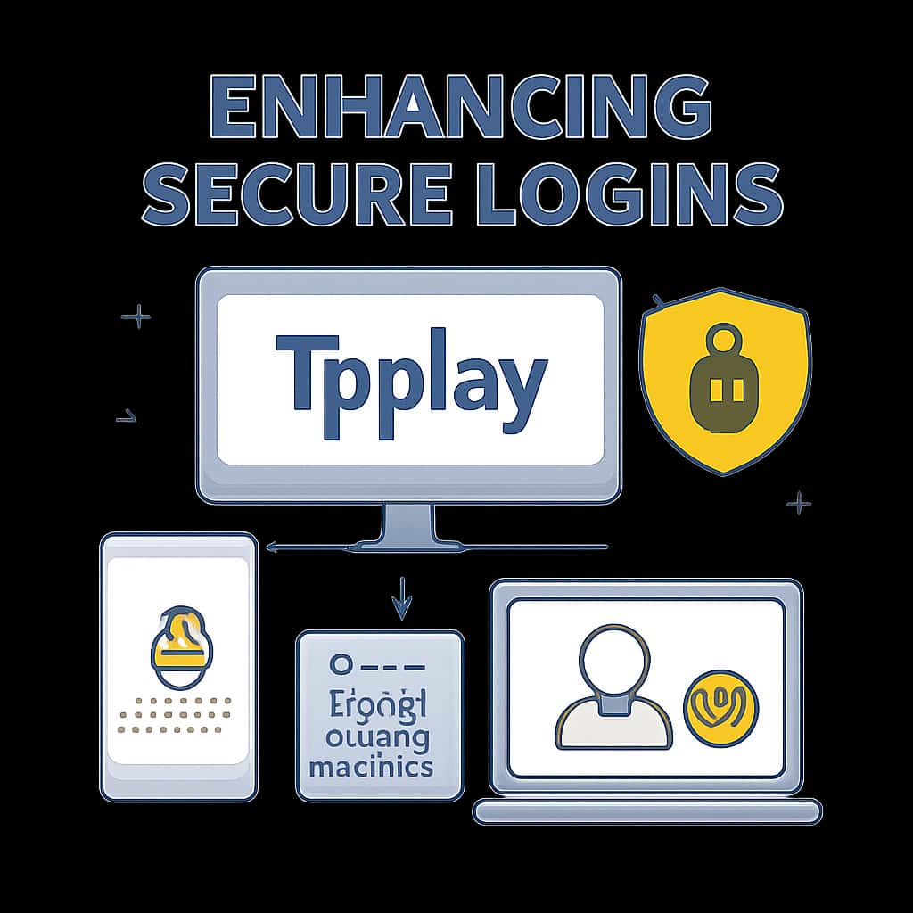 An educational diagram illustrating security features for Tpplay logins.