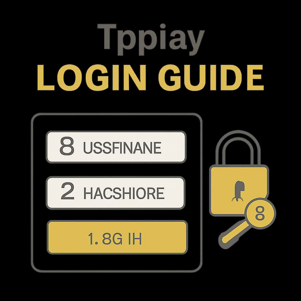Illustration explaining the login process for Tpplay, labeled with 'Tpplay Login Guide'.