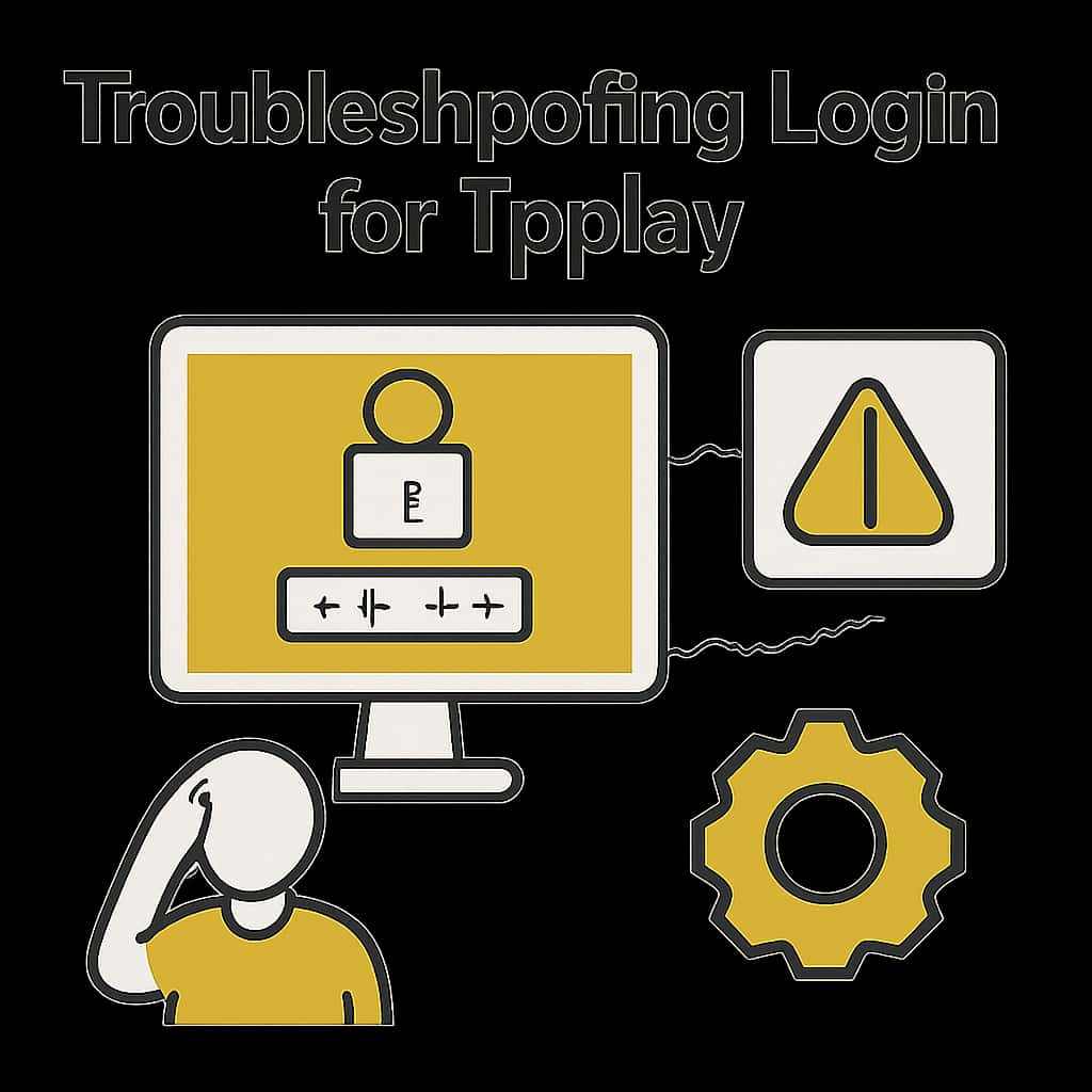 An educational diagram outlining troubleshooting steps for accessing Tpplay.