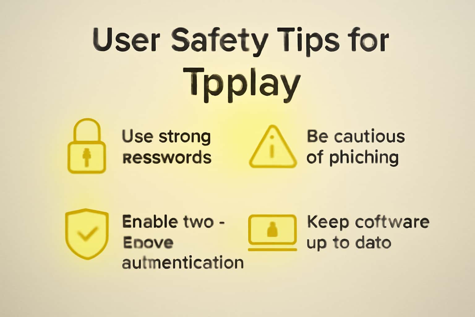 An informational scene illustrating User Safety Tips for Tpplay with the title prominently displayed.