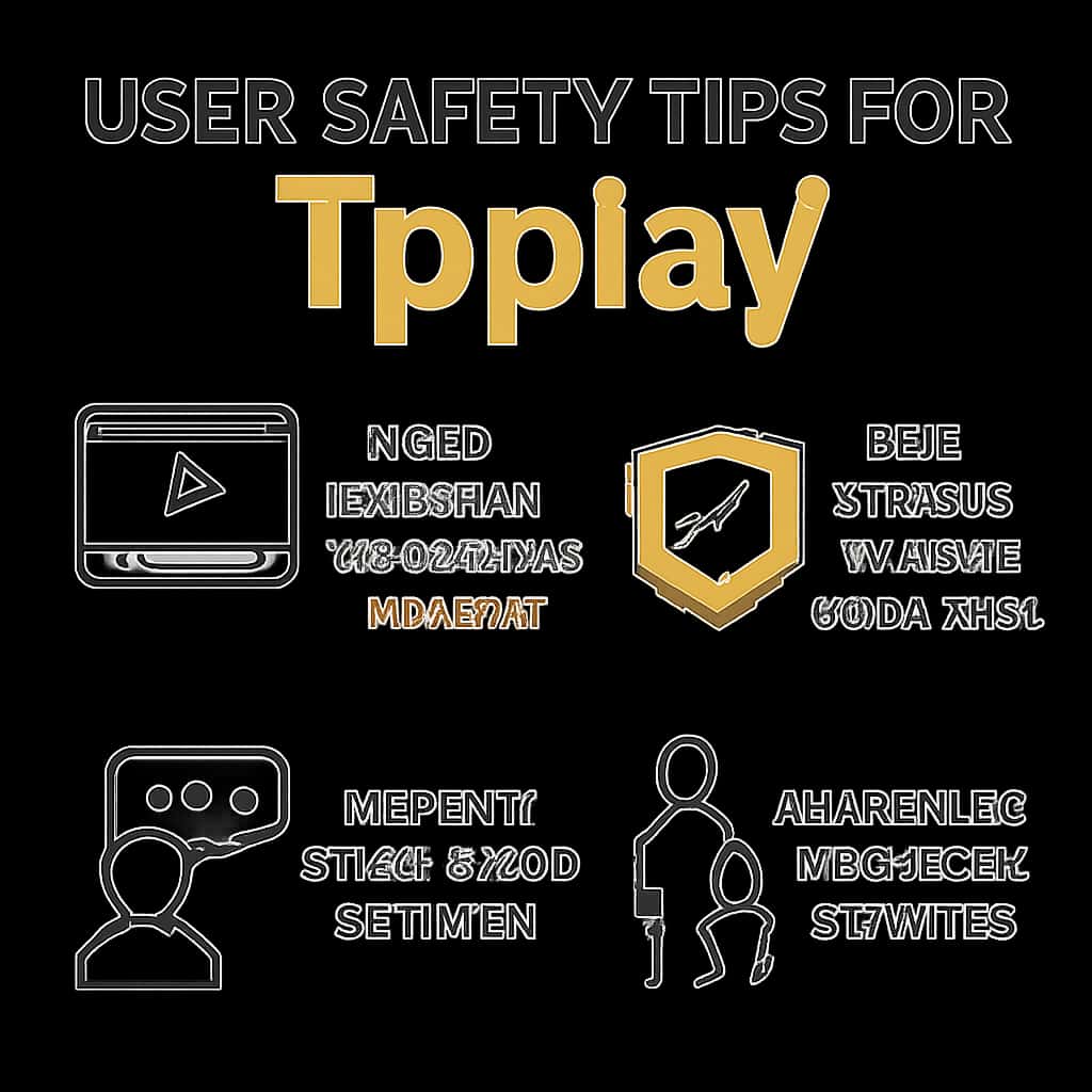 An educational illustration explaining user safety tips relevant to Tpplay.